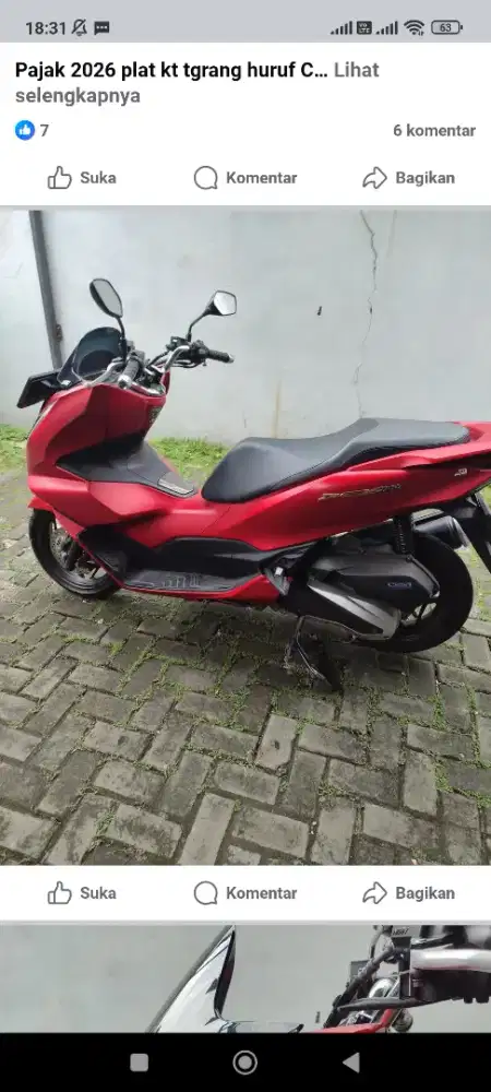 PCX ABS merah doff 2021 low kilo