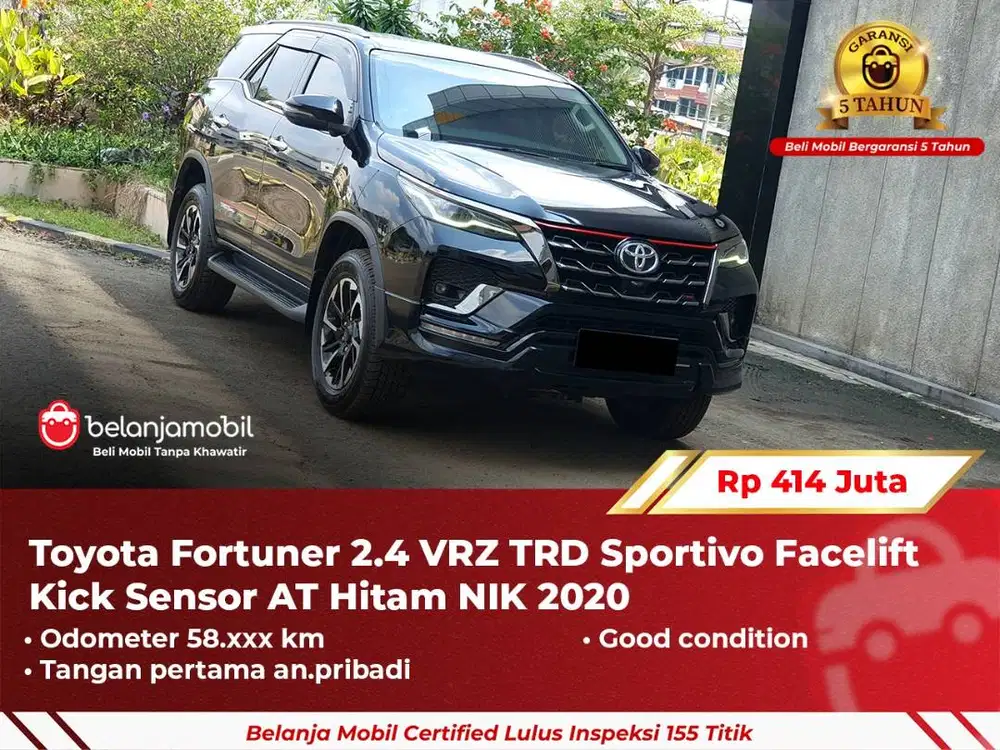 [ GARANSI 5TH ] Toyota Fortuner 2.4 VRZ TRD Sportivo Diesel 2020/2021