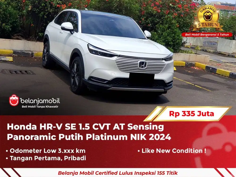 [ GARANSI 5TH ] Honda HRV HR-V HR V SE 1.5 CVT AT Putih 2024/2025