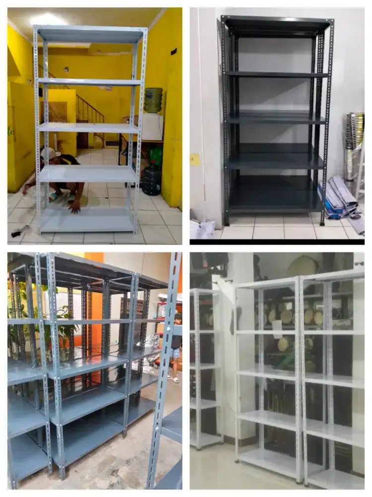 Rak besi siku lubang  Tebal 
5 dan 4 susun 100x40x200cm Bisa COD