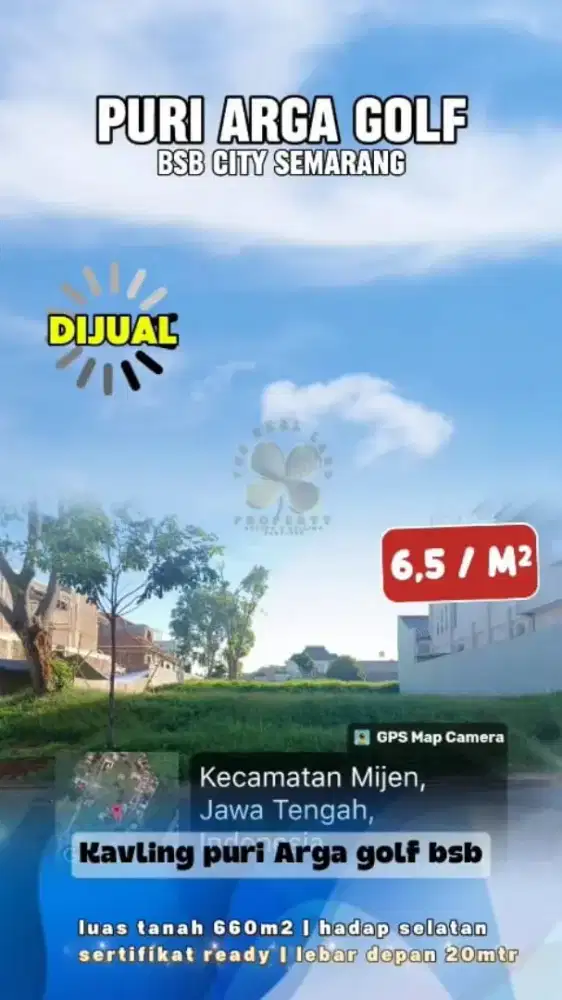 KAVLING DI JUAL SHM PURI ARGA GOLF BSB SEMARANG