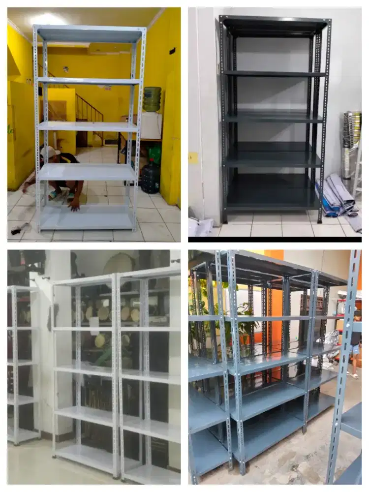 Rak besi siku lubang  Tebal kokoh
5 & 4 susun bisa COD 100x40x200cm