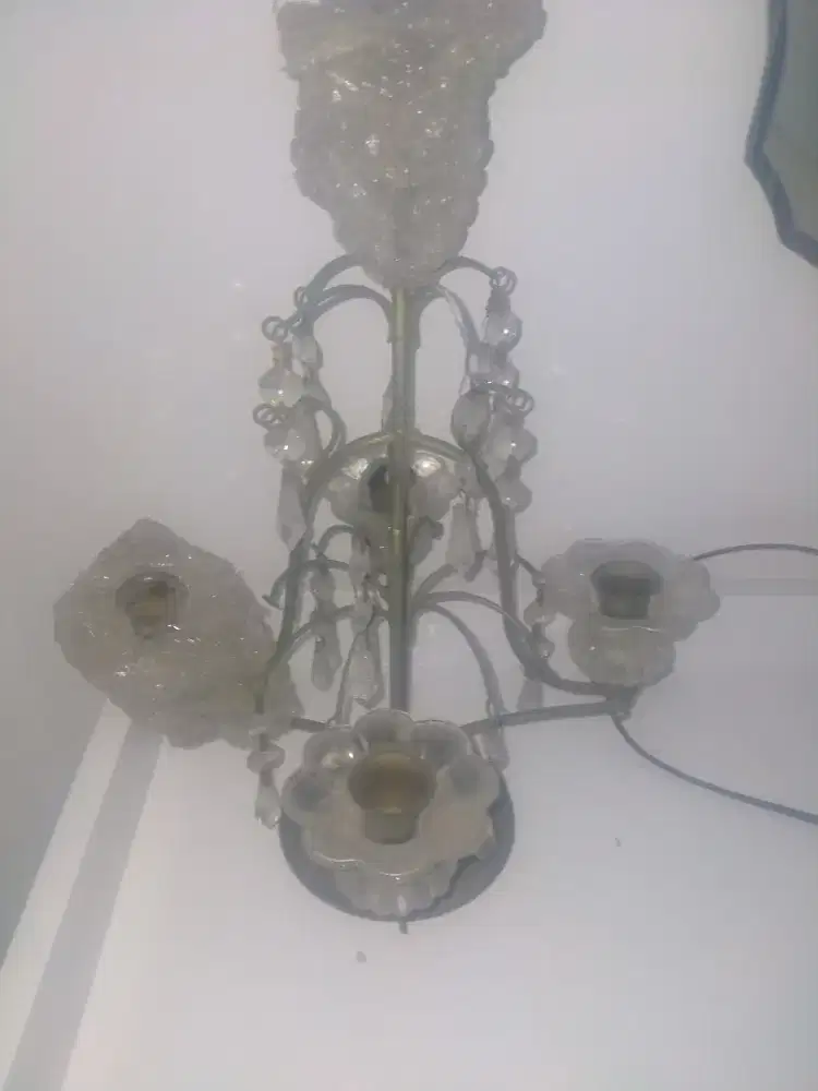 Tempat lilin bahan Kuningan +kaca