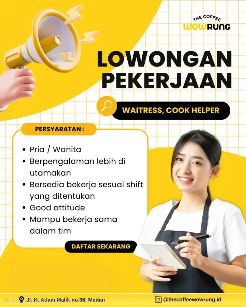 Server dan staff dapur cafe
