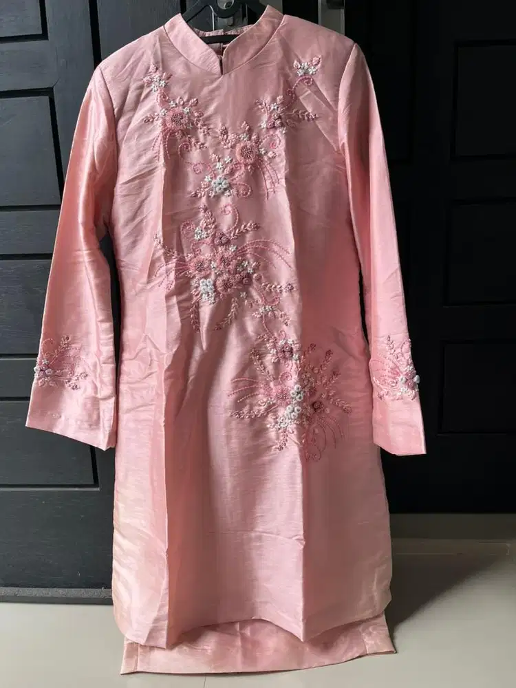 Baju 1 stel warna pink full payet