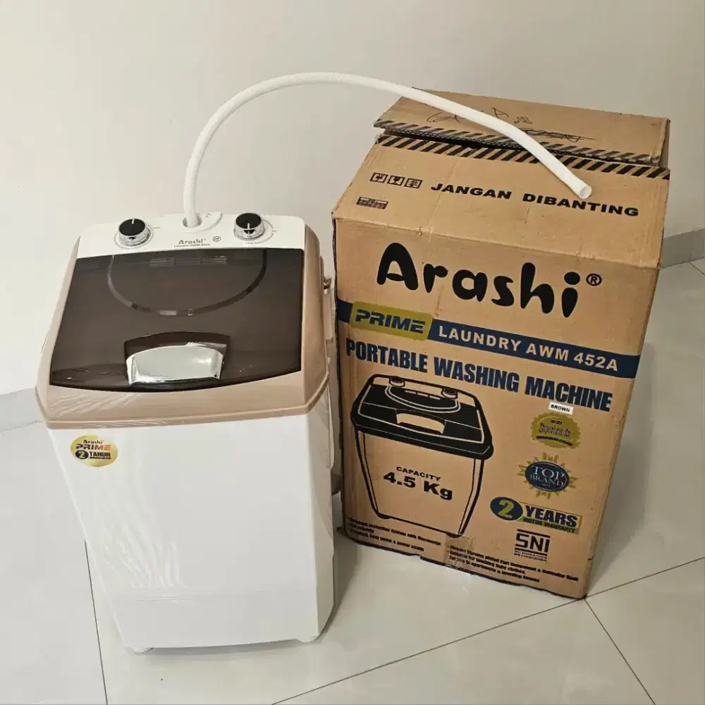 HARGA NEGO! MESIN CUCI PORTABLE arashi AWM 452A laundry washing 4,5 kg