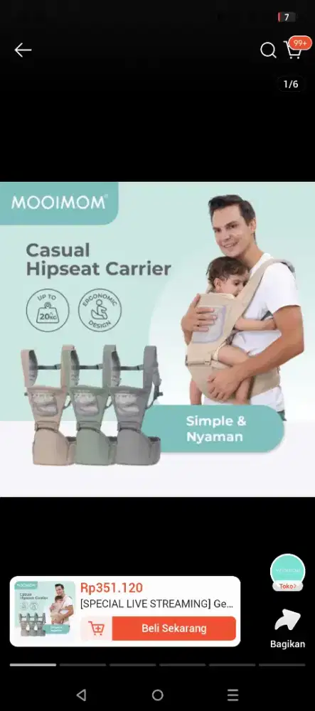 Gendongan anak hip seat