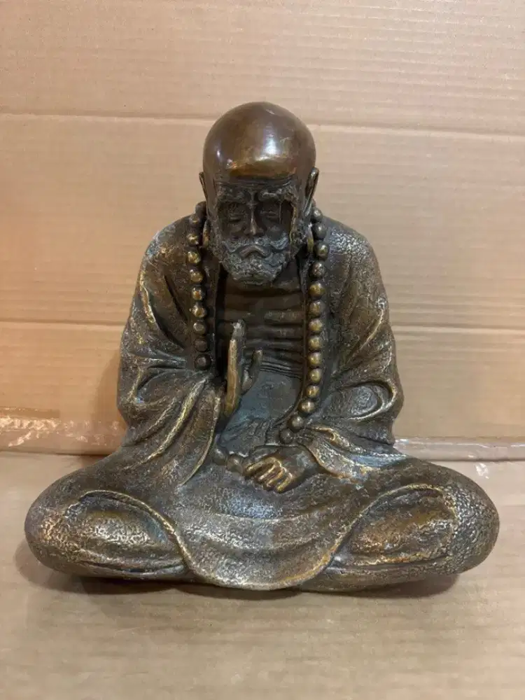 Bodhidharma Vintage Statue Tembaga Statue Patung Budha Antik Pajangan