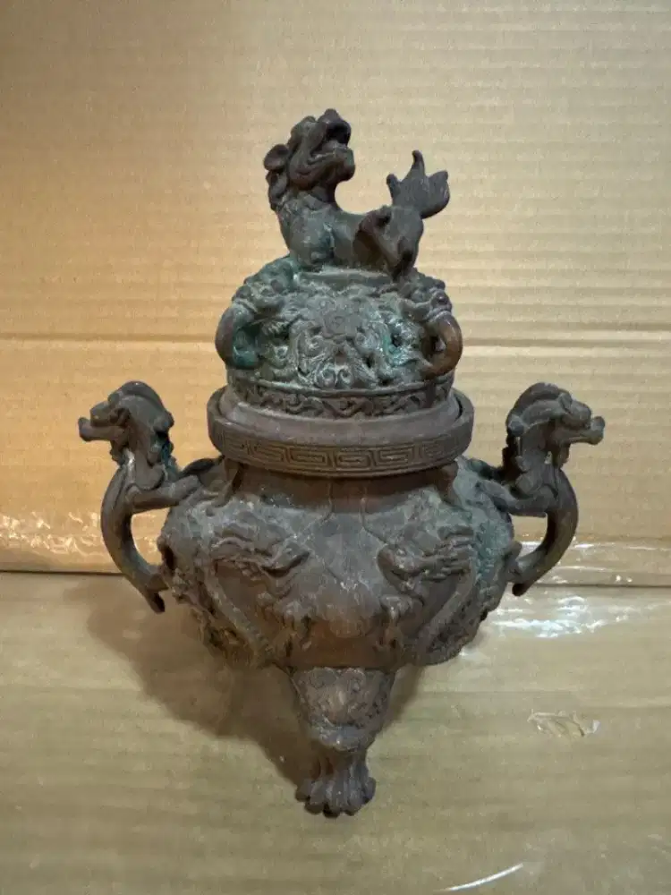 Tempat Dupa Perunggu Antik Vintage Incense Burner Logam