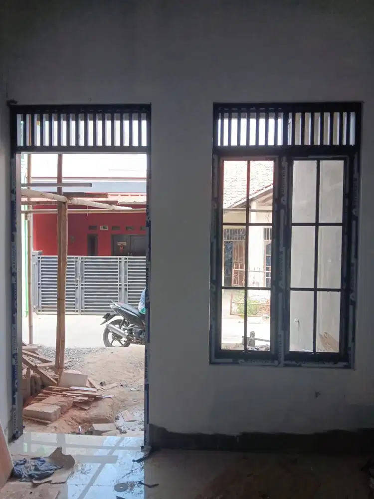 Pasang Kusen Alumunium - Aluminium + Kaca + Plafon Partisi Gypsum PVC