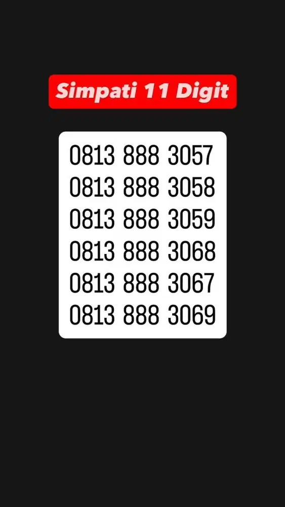 Simpati 11 digit nomor cantik kartu perdana telkomsel best seller