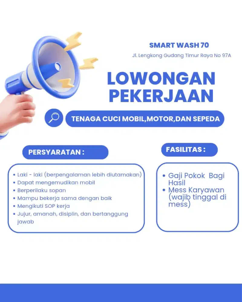 DIBUTUHKAN SEGERA TENAGA CUCI MOBIL