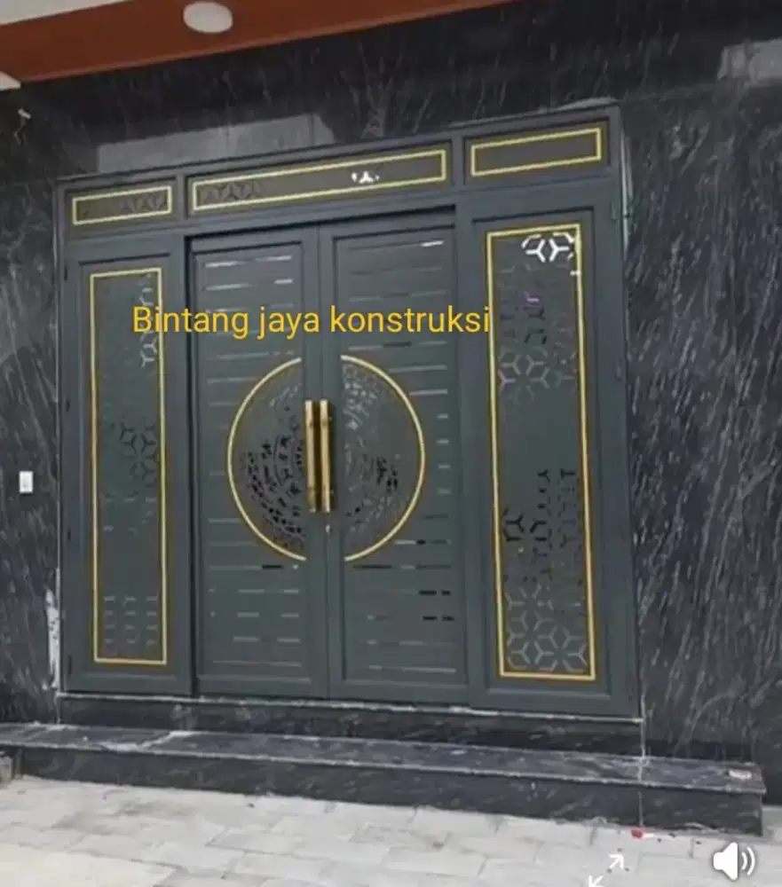 Pintu gerbang sliding swing modern