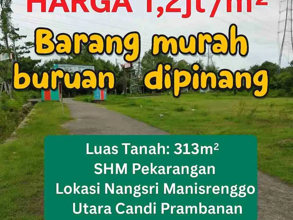 Dijual Tanah strategis di nangsri manisrenggo Utara candi Prambanan