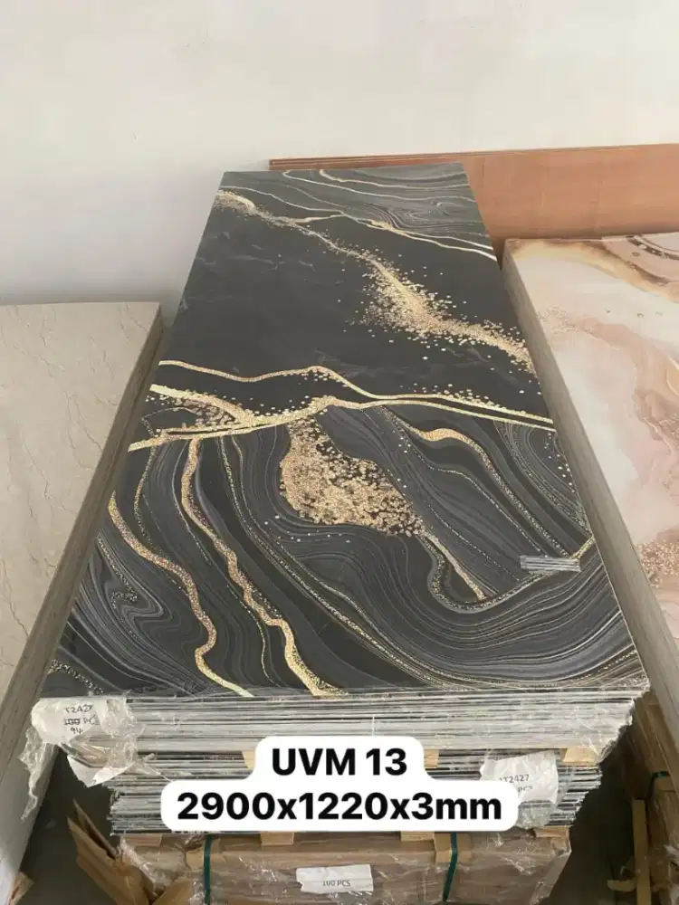 Marmer Panel PVC Dekorasi Dinding Motif Corak Marmer UV Marble Sheet