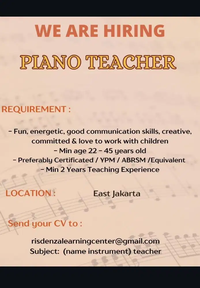 Piano / music teacher