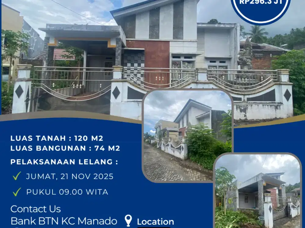 DI JUAL MELALUI LELANG TANAH DAN BANGUNAN DI PERUM PERMATA MALALAYANG RESIDENCE