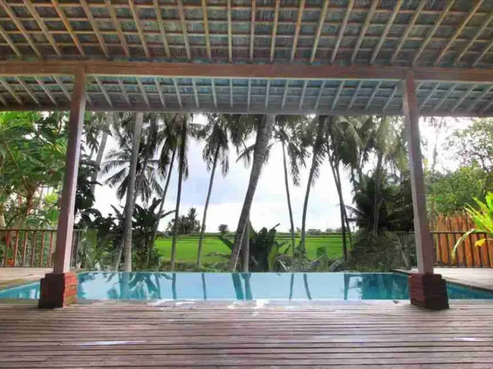 DIJUAL VILLA VIEW SAWAH LOKASI DEKAT PANTAI PURNAMA GIANYAR BALI