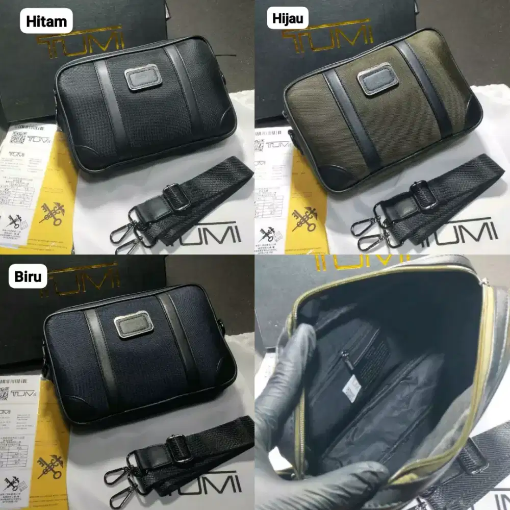 Tas Tumi selempang pria nilon black blue or green new model