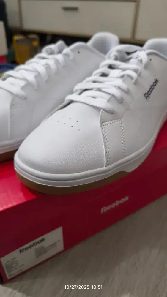 Sepatu Reebok Court Clean Full White/Gum 43