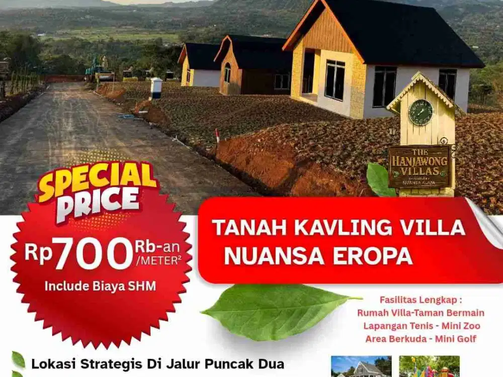 Tanah Kavling Nuansa EROPA SHM sekitar Jakarta Depok Cibubur Sentul Cileungsi Cikarang Bekasi Tanjungsari Cariu Bogor