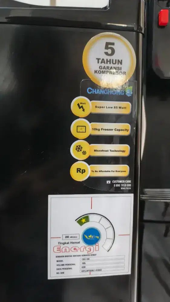 FREEZER/KULKAS CHANGHONG BERGARANSI
