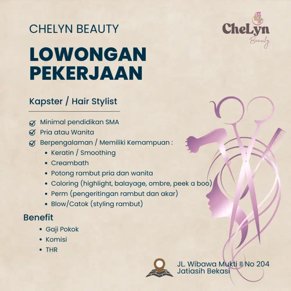 Lowongan Kapster / Hair Stylist Salon