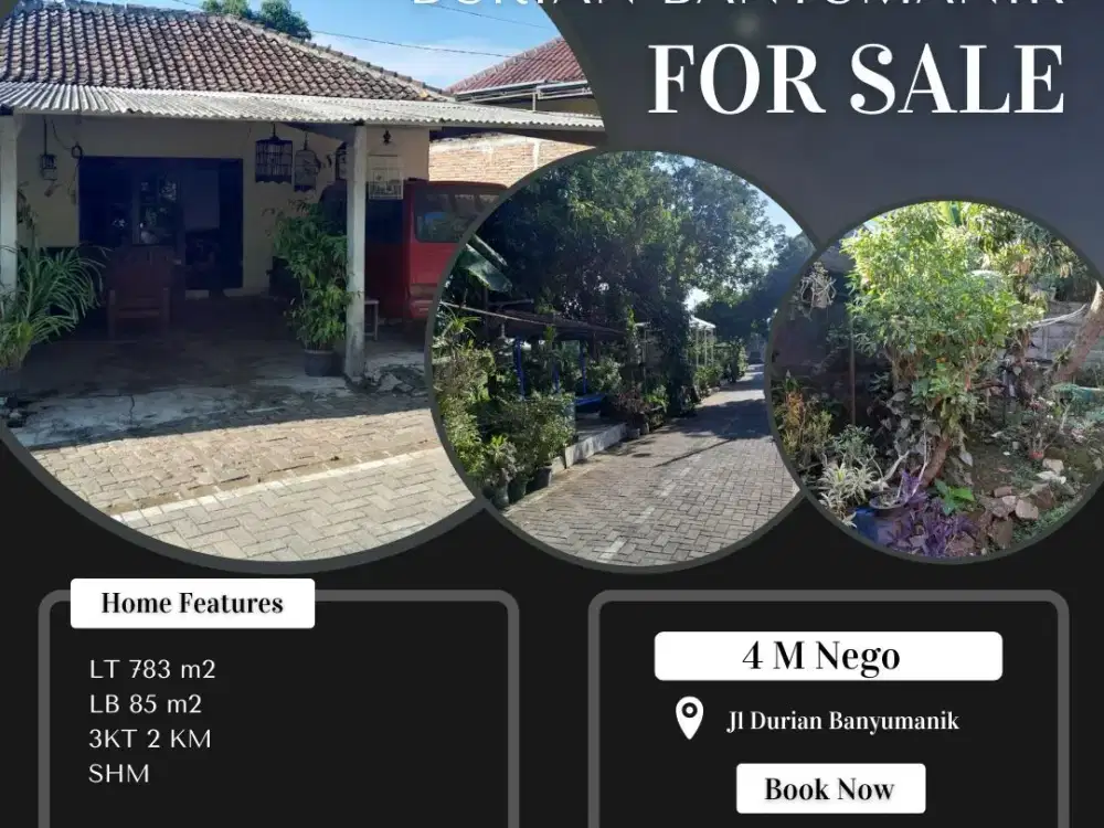 Tanah dan Bangunan Lokasi Premium DUrian Banyumanik