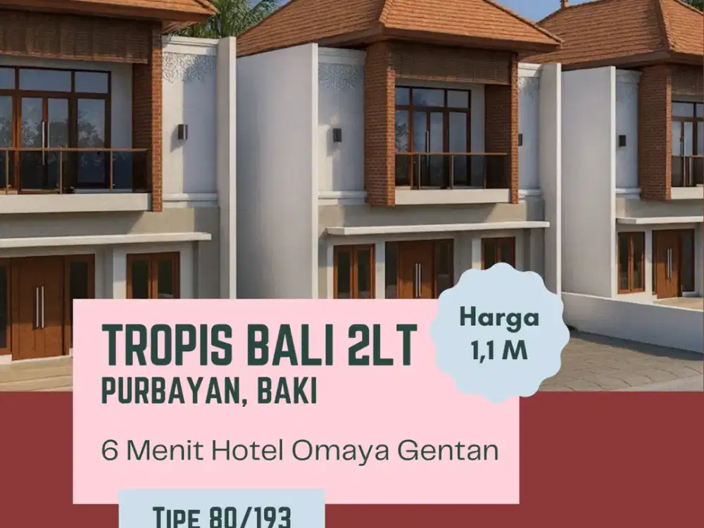 Rumah 2 Lt Purbayan, Area Pemukiman, 6 Menit Hotel Omaya