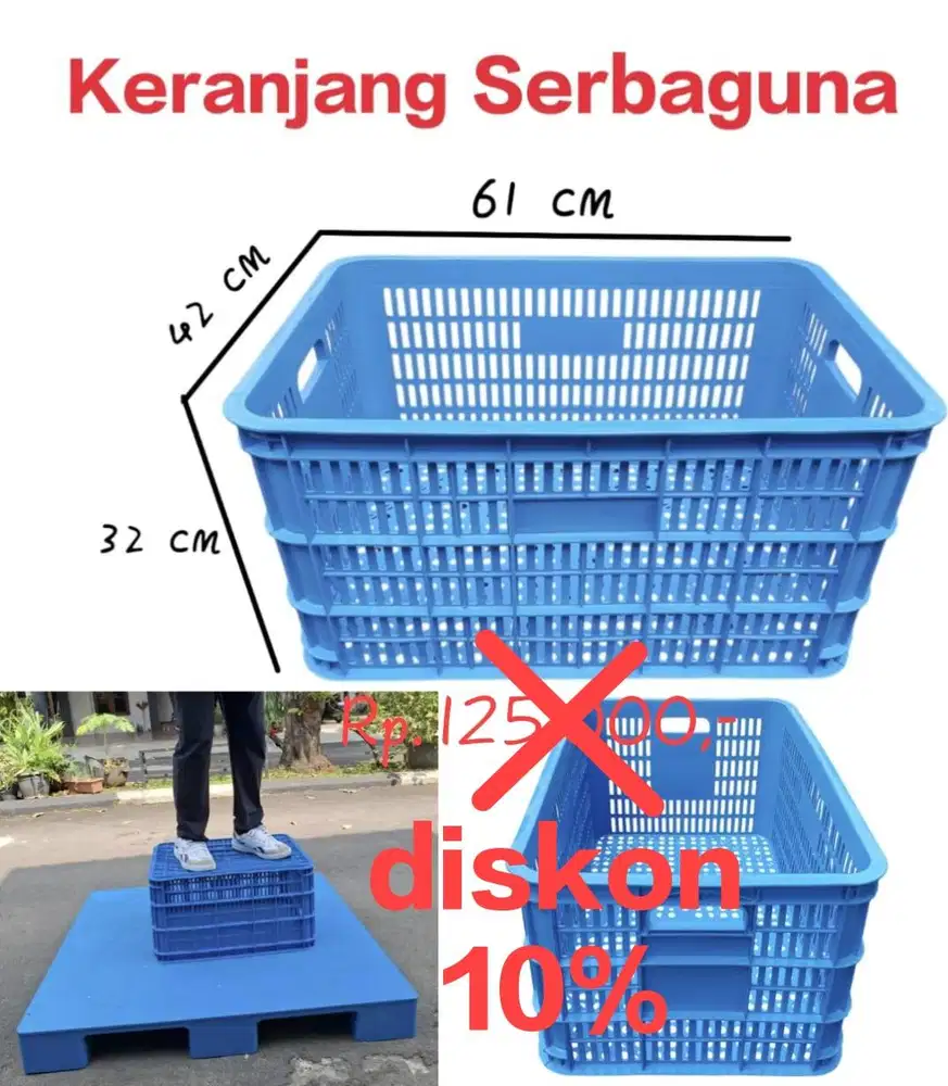 Pallet plastik palet plastik keranjang plastik