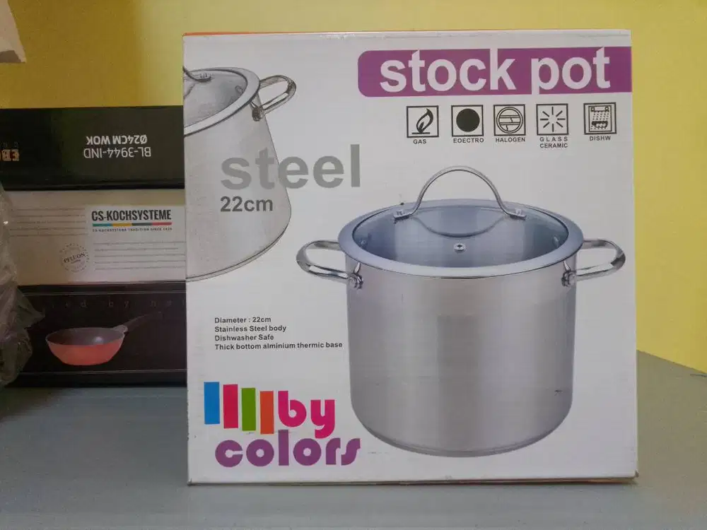 Murah panci bubur COLORS Stock pot 22 cm