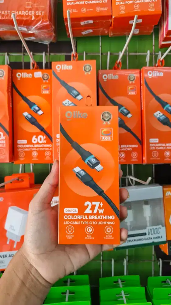 KABEL DATA TYPE C TO LIGHTNING 27W OLIKE D101CL