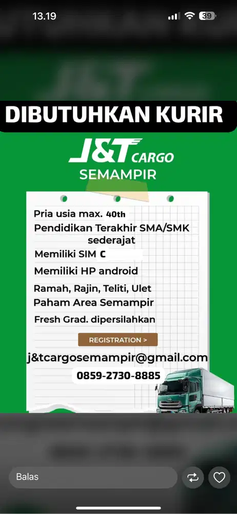 Deiver dan Kurir J&T Cargo