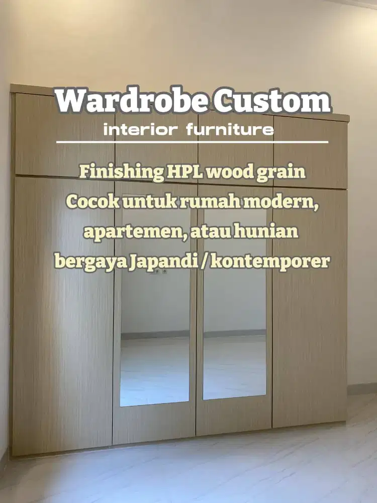 LEMARI PAKAIAN 4 PINTU/WARDROBE JAPANDI/WARDROBE MODERN/WARDROBE HPL