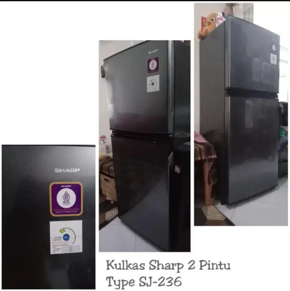 Kulkas 2 pintu, merk sharp
