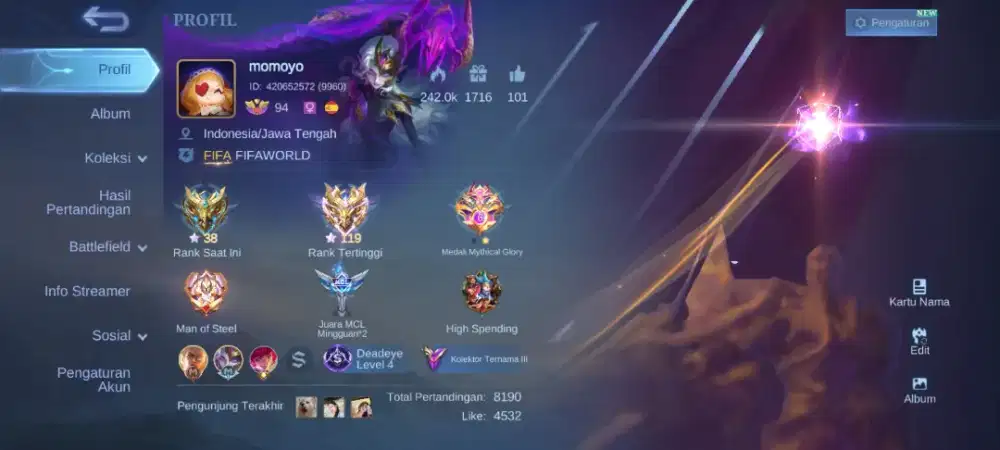 JUAL AKUN ML ( PENSI + BU )