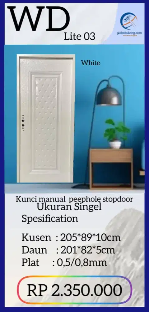 Jual Pintu rumah anti karat full set kota Padang