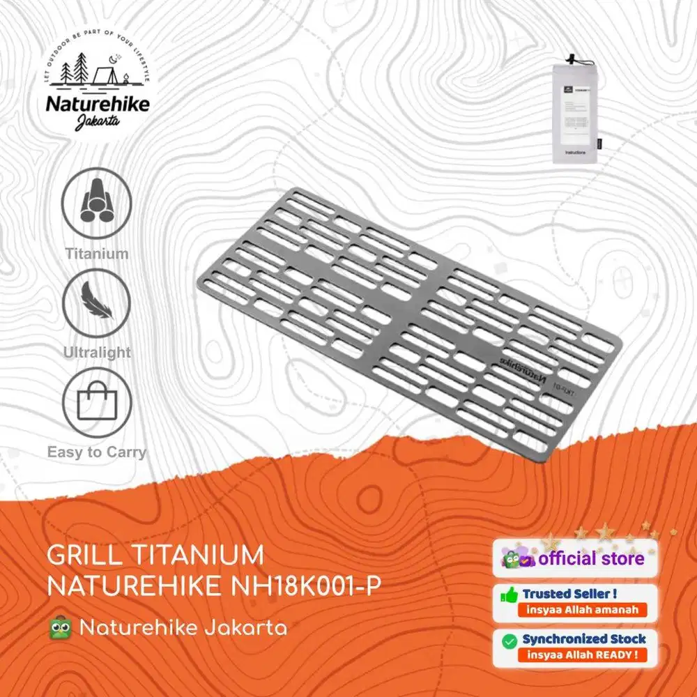 GRILL TITANIUM NATUREHIKE NH18K001-P BBQ CAMPING PEMANGGANG ULTRALIGHT