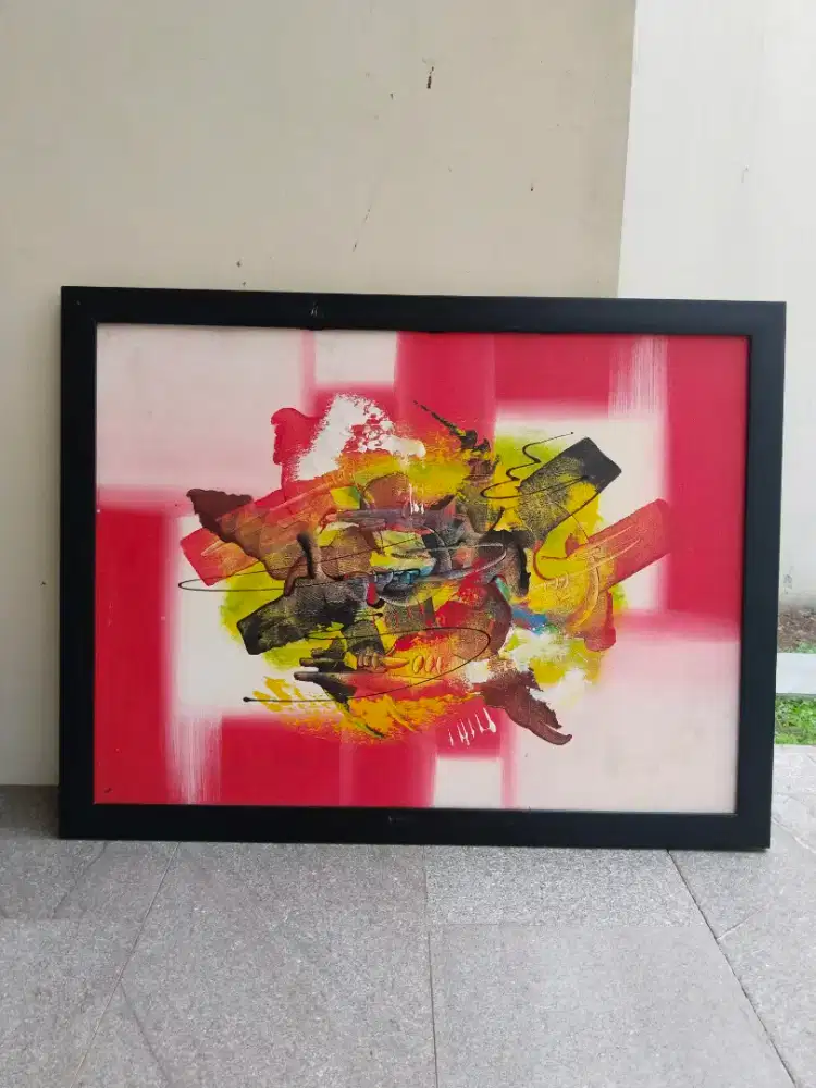 Lukisan kanvas abstrak jadul