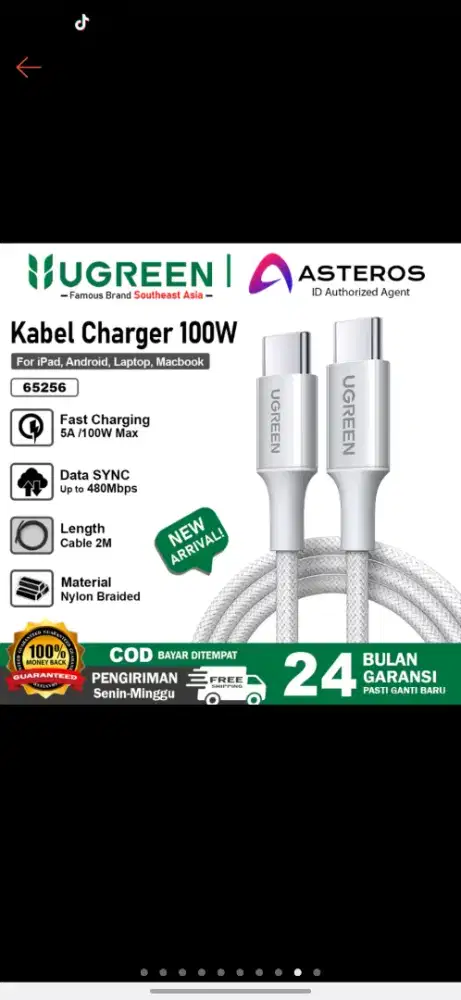 Kabel Data Ugreen 2 M 5A /100 watt