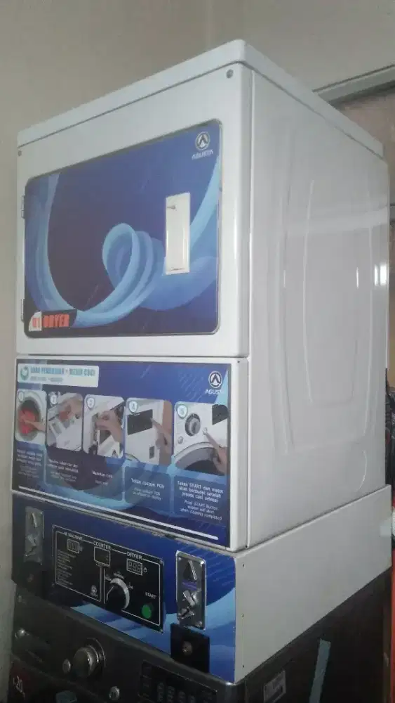 Dijual dryer/pengering pakaian 20kg merk mytaq dan stabilizer sako.