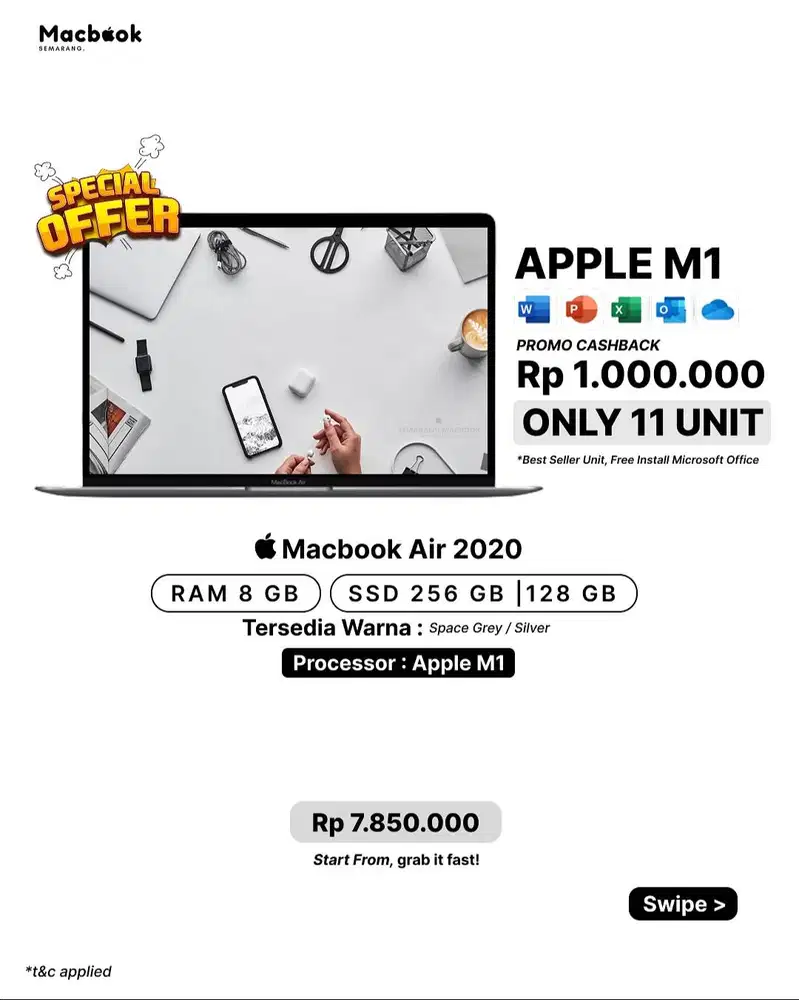 Macbook Air 2020 RAM 8/256GB Apple M1