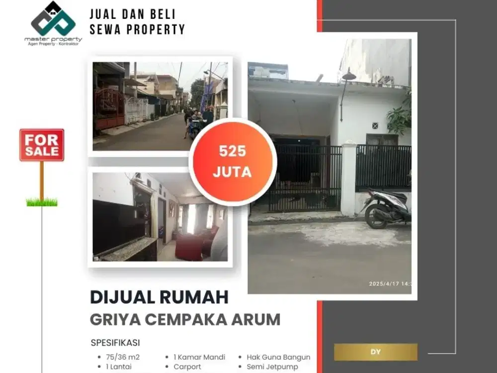 Jual rumah 500 jutaan di Komplek Griya Cempaka Arum Cimencrang Bandung