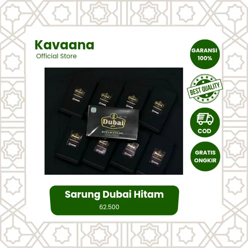 Sarung Dubai Hitam Polos | Sarung Mangga Dubai