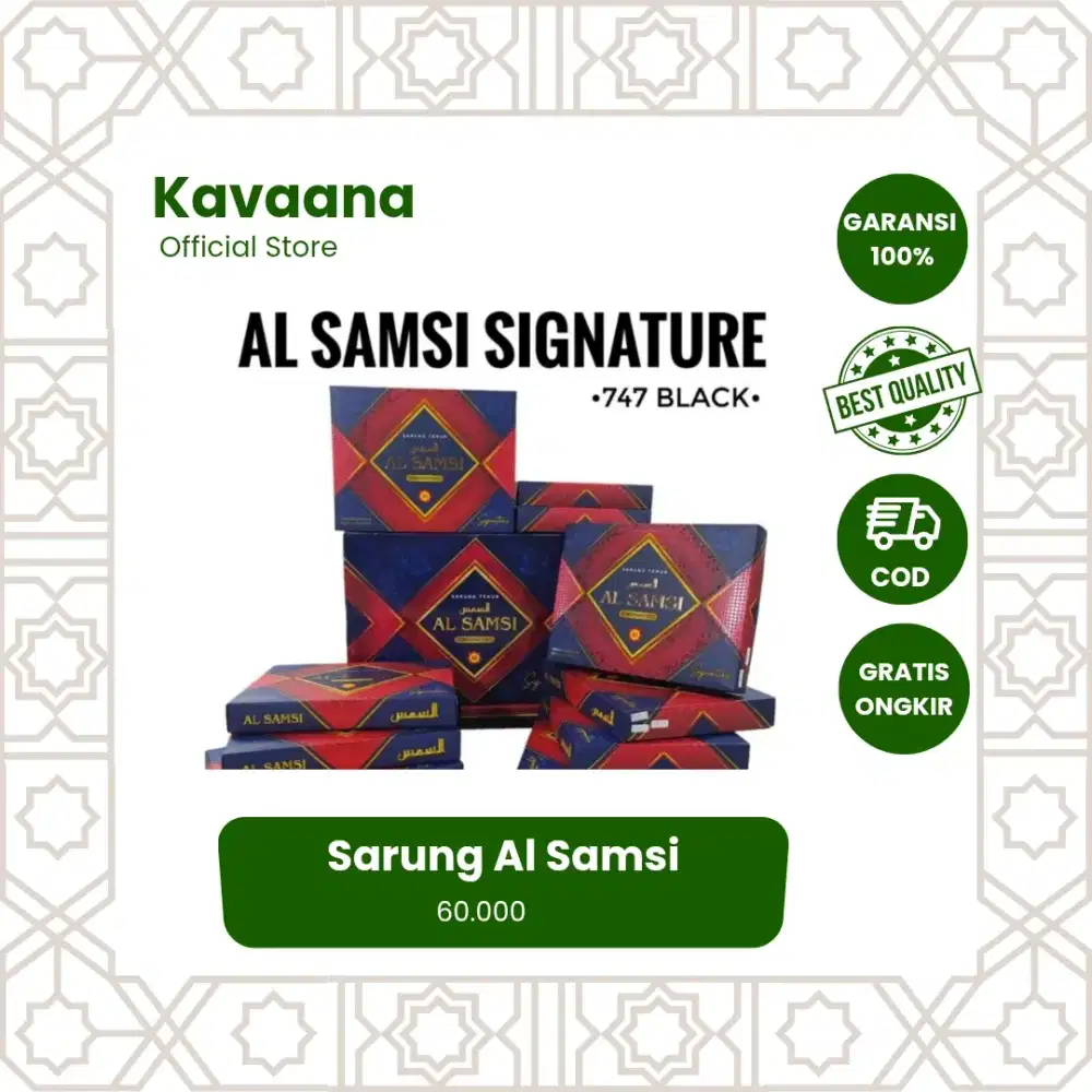 Sarung Tenun Al Samsi Signature | Sarung Hitam Motif