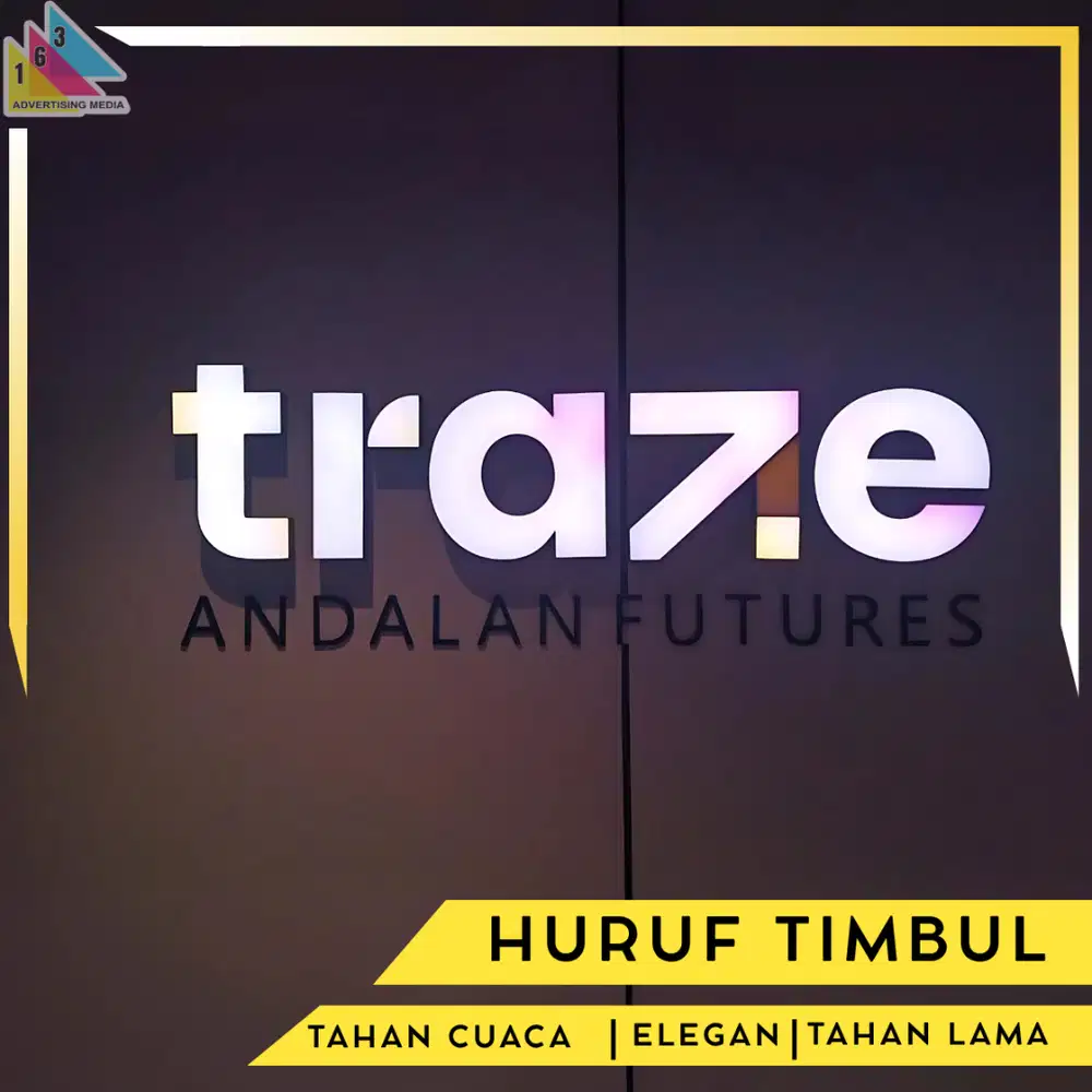 Huruf Timbul 3D Akrilik  – Custom Signage & Nama Toko Outdoor Indoor