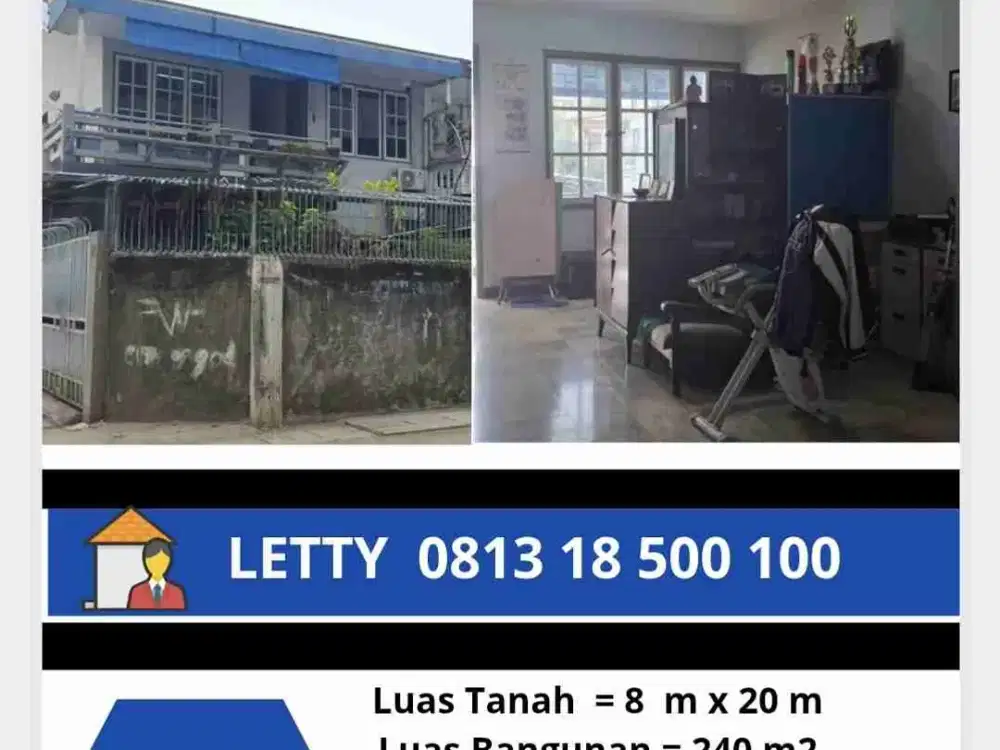 Rumah 2 Lantai Senen Jakarta Pusat Rp 3.9 M Nego
