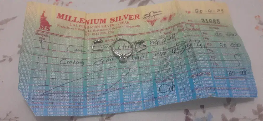 Cincin dan anting silver