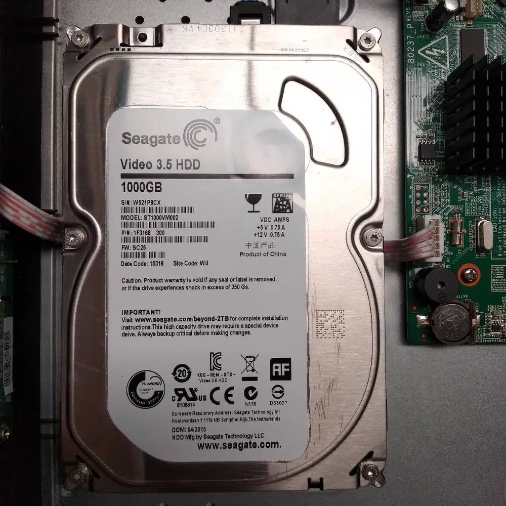 Hard Disk Seagate ST1000VM002 ST 1000 VM 002 Video 3.5 HDD 1 TB
