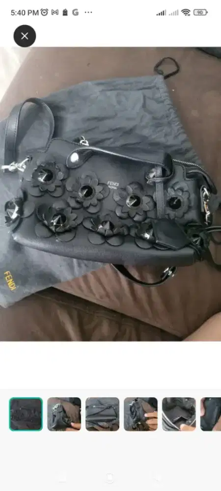 Fendi mini flowerland by the way crossbody - hitam -100 % original